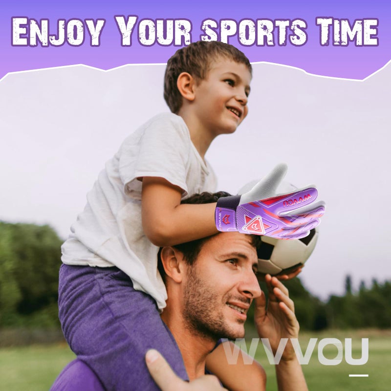 WVVOU Goalkeeper Gloves for Kids Youth  Soccer Goalie Gloves with Double Protection  Anti-Slip Soccer Gloves  Super Grip - Image 4